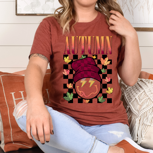 Autumn, retro smiley face, autumn design, retro fall, fall, fall shirt design