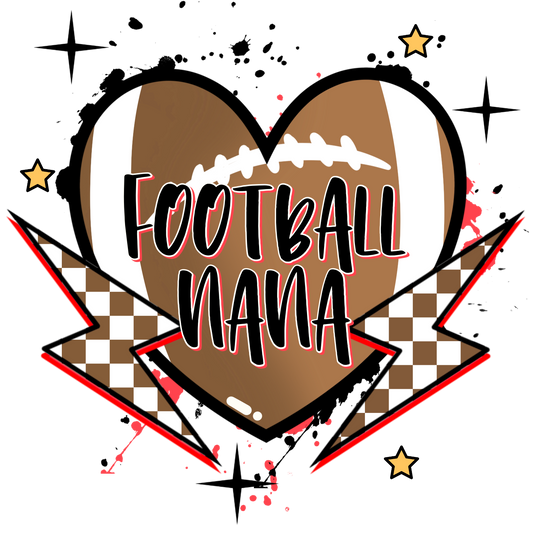 Football Nana football heart face DTF heat transfer